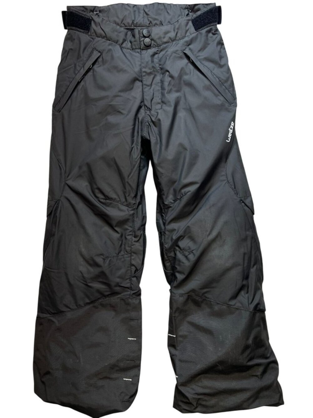 Wed'ze Boys Youth Ski Snow Pants Adjustable Waist Size 4 Dark Gray Zip Pockets